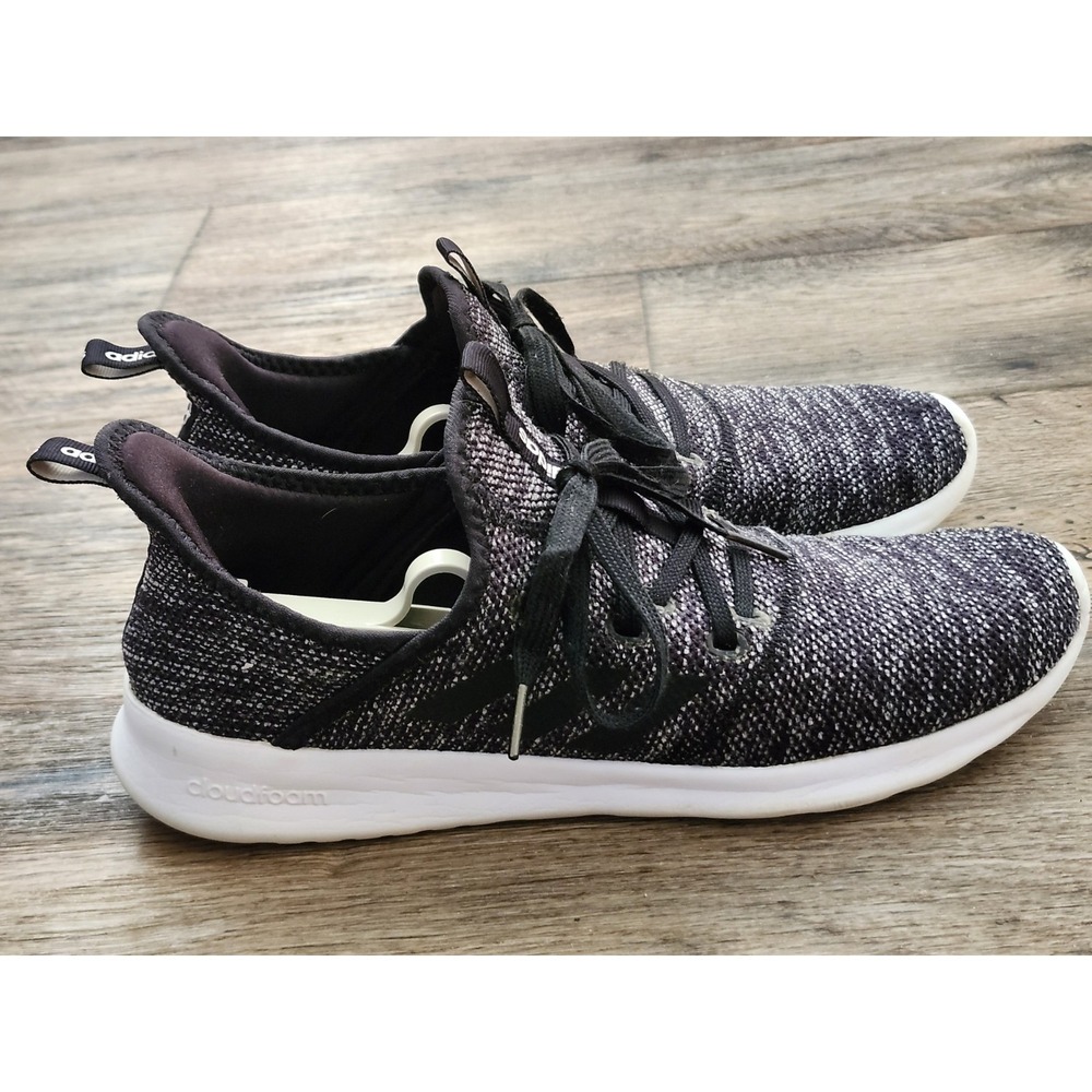 adidas Cloudfoam Women's Black White Lightweight size 10 Athletic Sneakers racer